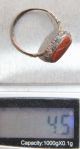 Ancient Medieval Bronze Finger Ring With Red Stone Inlay (arl02) Roman photo 5
