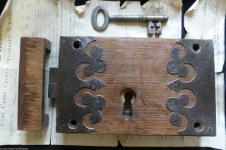 Restored Wood & Cast Iron Church / Castle Rim Lock Key Keep - 9 