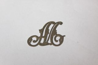 Antique Solid Silver Letter Monogram ' M ' From Writing Desk Box. photo