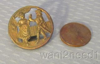 Antique 19c Pierced Brass Button Big 1 - 1/8 