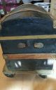 Vintage Camelback Trunk Storage Chest Steamer Train Luggage Antique Box Wood 1900-1950 photo 4