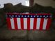 Vintage Mid Century Red White And Blue Patriotic Metal Trunk Foot Locker Post-1950 photo 6