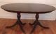 Vintage Henkel - Harris Banded Mahogany Dining Room Table 2 Pedestal 4 Leafs Pads Post-1950 photo 7