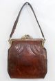 Antique 1915 Nocona Bags Arts & Crafts Era Tooled Leather Bag Purse Victorian photo 1