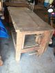 3 Vise Antique Wood Carpenters Work Bench Kitchen Island Table Industrial Age 1900-1950 photo 1
