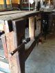 3 Vise Antique Wood Carpenters Work Bench Kitchen Island Table Industrial Age 1900-1950 photo 5