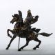 Chinese Bronze Gilt Copper Handwork Guangong Horse Riding Statue Csy530 Other Antique Chinese Statues photo 4