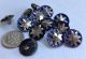 Group Of 13 Antique Purple Abalone Shell Buttons W/metal Star Escutcheon Buttons photo 1