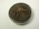 Antique Silvered Brass Button W Classical Woman ' S Head Design - 1 