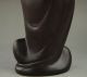18cm Old Chinese Buddhism Wood Happy Laugh Maitreya Buddha Bat Stand Statue Nr51 Other Chinese Antiques photo 2