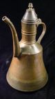 Antique Islamic Copper Coffee Pot,  Dallah.  Dovetailed Brass Seams,  Hammered Islamic photo 1