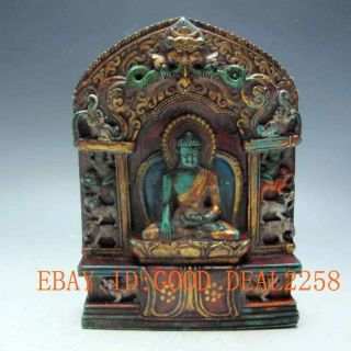 Old Tibet Tibetan Turquoise Buddha Statue photo