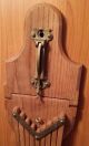 Antique 9 Arm Oak Wooden Clothes Drying Rack - Wall Mounted Other Antique Home & Hearth photo 2