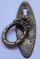 Vintage Stamped Brass Handle - Key Hole Cover Escutcheon 3 9/16 Escutcheons & Key Hole Covers photo 4