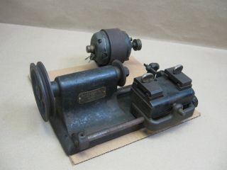 Antique American Key Cutting Machine Cast Iron Belt Drive W/ Motor photo