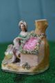 Mid 19thc Staffordshire Female Figurine,  Dog,  Kennel & Spill Vase C1860s Figurines photo 5