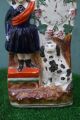 Mid 19thc Staffordshire Female Figurine,  Dog,  Parrot & Clock Face C1860s Figurines photo 2