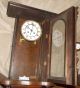 Antique Junghans ? German ? Wall Clock Box Vienna Regulator Porcelain Dial Ra & Clocks photo 6