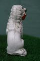 Mid 19thc Staffordshire Miniature Poodle Dog With Flower Basket C1860s Figurines photo 6