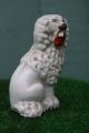 Mid 19thc Staffordshire Miniature Poodle Dog With Flower Basket C1860s Figurines photo 7