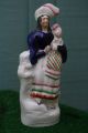 Mid 19thc Staffordshire Female Figurine & Child In Tartan Blanket C1860s Figurines photo 7
