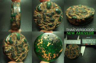 Old Tibetan Jade Guan Yin Thai Amulet Lucky,  Success Power photo