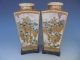 Japanese Satsuma Vases Meiji Period Circa 1880 On Wooden Stands Signed. Vases photo 2