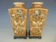 Japanese Satsuma Vases Meiji Period Circa 1880 On Wooden Stands Signed. Vases photo 4