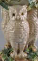 Antique Victorian Figural Glass Eyes 3 Owl Oil Lamp Base After Moore Bros 7 