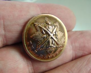Rare 1860 1st Regiment Of Foot (royal Scots) 25mm Gilt Tunic Button By Firmin photo