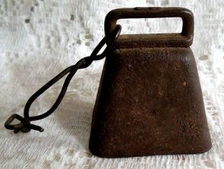 Primitive Old Sheep Cow Bell Cast Metal Small Antique photo