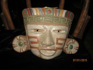 Rare Large South American Clay Face photo