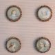 4pc Antique Very Old Charlotte Corday Buttons & 4 Pc.  Enamel Buttons photo 4