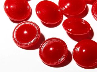 (24) 18mm Czech Bohemian Vintage Fancy Deco Fire Red Domed Glass Buttons photo
