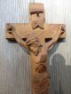 Antique German Hand Carved Wooden Crucifix Primitives photo 1