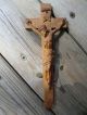 Antique German Hand Carved Wooden Crucifix Primitives photo 2