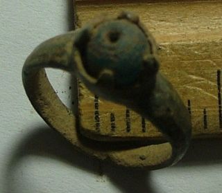 Rare Ancient Roman Ring Artifact Glass Paste Size 9 Us Intact Wearable photo