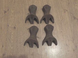4 Antique Heavy Cast Iron Stove Legs - 7 1/2 Inch,  6 Inches Tall,  17 Pounds photo