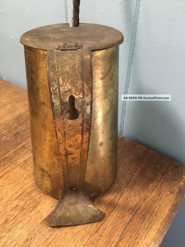 Cape Cod Fire Starter Brass Pot With Pumice Wand Primitive Hearth Ware photo
