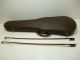 Antique/vintage Full Size 4/4 Scale Unmarked Violin W/ 2 Old Bows & Case String photo 1