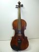 Antique/vintage Full Size 4/4 Scale Unmarked Violin W/ 2 Old Bows & Case String photo 3
