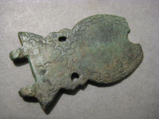 Ancient Roman Bronze Cingulum Belt Buckle Plate Ornamented Early Imperial photo