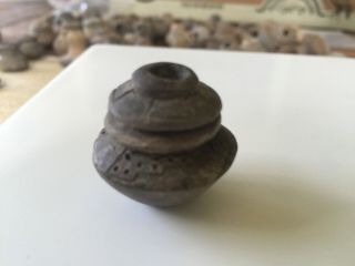 Pre Columbian Ancient Mayan Artifact Pottery Whorl Spindle Bead 2 photo