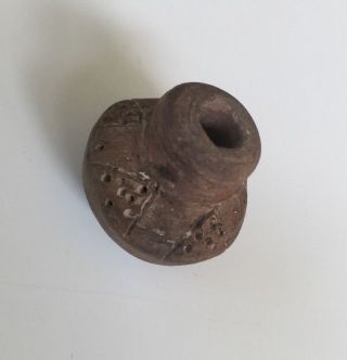 Pre Columbian Ancient Mayan Artifact Pottery Whorl Spindle Bead photo