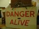 Vintage Warning Sign Danger Alive Industrial Garage Shed Man Cave Decor Signs photo 10