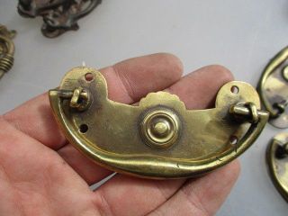 Victorian Brass Drawer Handle Pull Architectural Antique Vintage Old Floral 1891 photo
