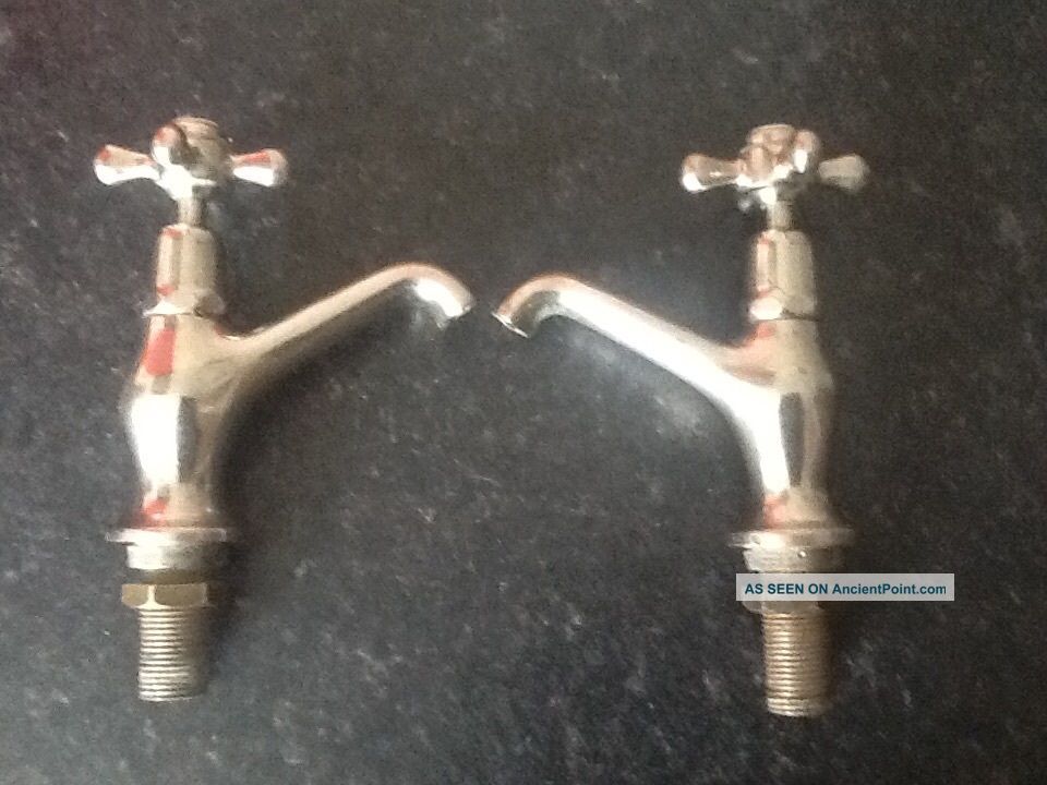 Antique French Sink Basin Taps Chromed Brass Other Antique Architectural photo