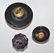 Antique Buttons 3 Black Glass Paperweight,  Swirl And Goldstone Medium To Small Buttons photo 1