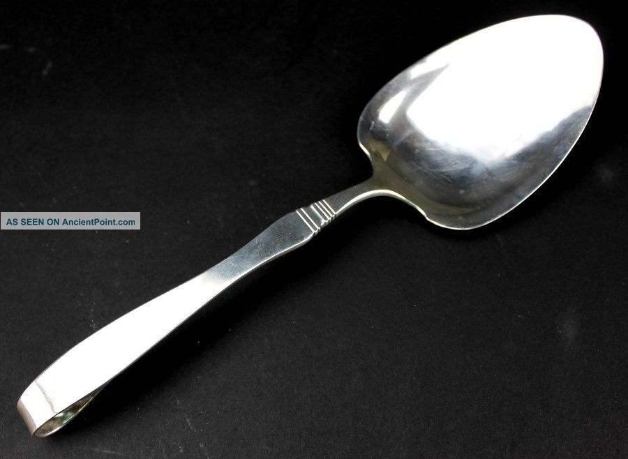 Signed Karl Leinonen & Son Sterling Silver Modernist Cake Pie Pastry Server Rdr Flatware & Silverware photo