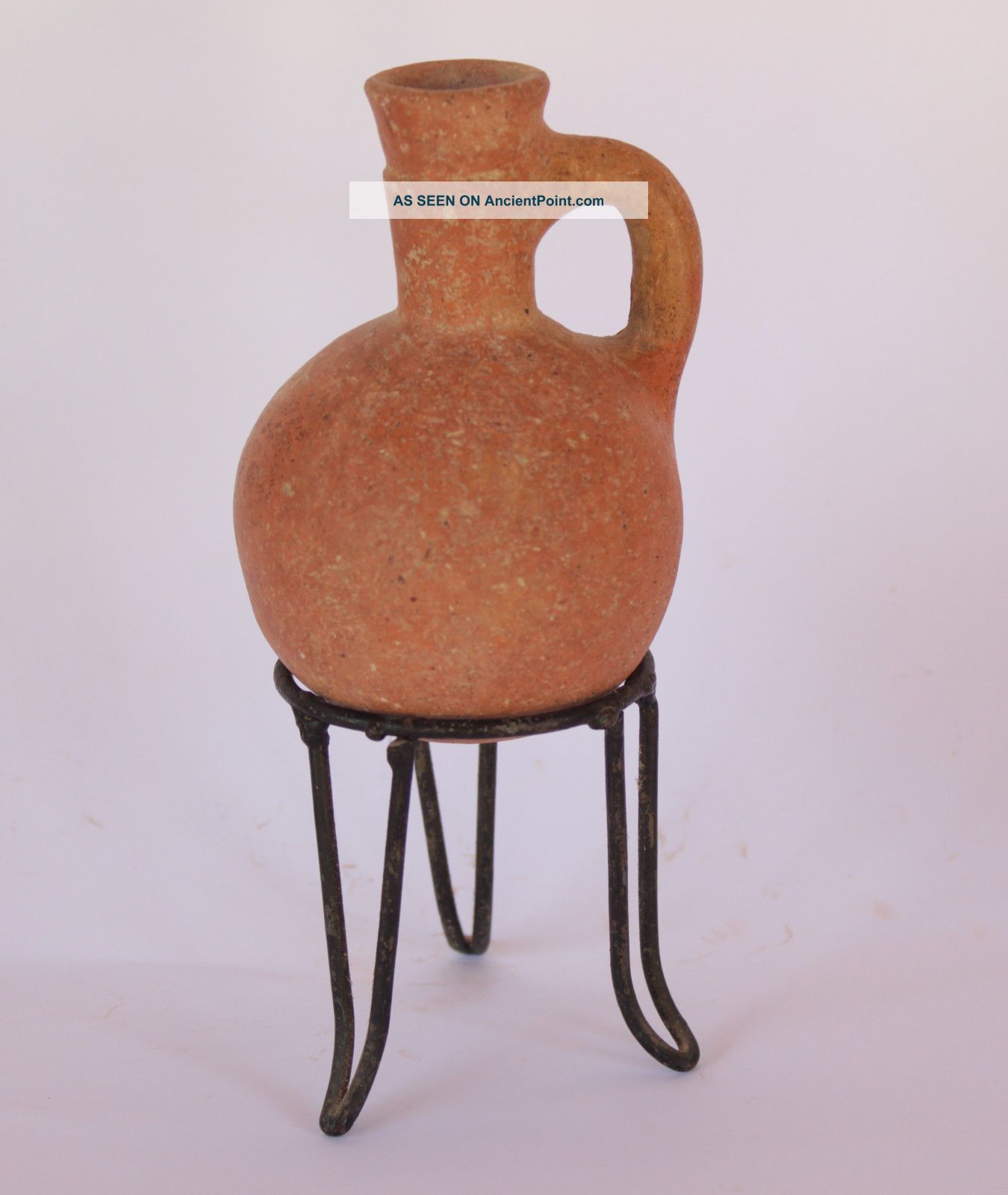 Ancient Red Burnished Juglet,  Iron Age Iii 9 - 6th Bc,  Rare Wine/oil Pouring Tool Holy Land photo